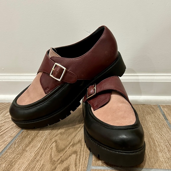 Seychelles Women's Catch Me Monk-Strap Loafer in Burgundy/Blush Size 7.5 - Picture 3 of 8